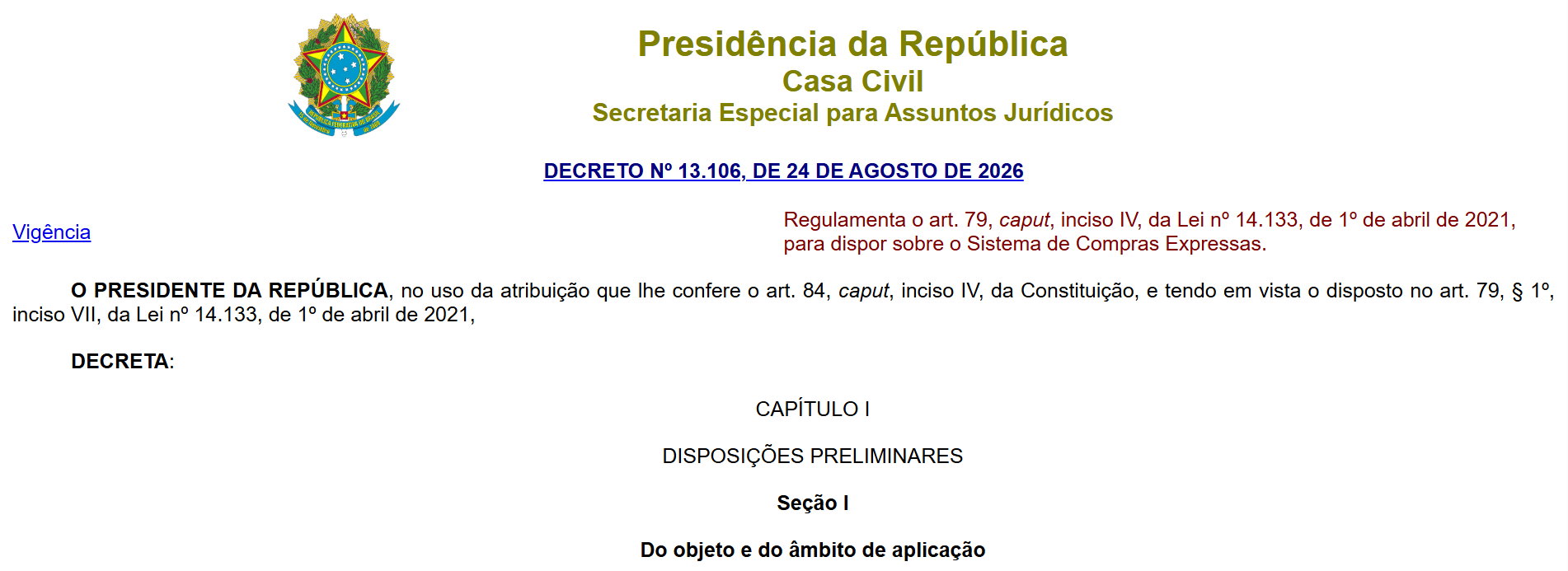 Sicx: o que é e como funciona o Sistema de Compras Expressas (Decreto 13.106/2026)